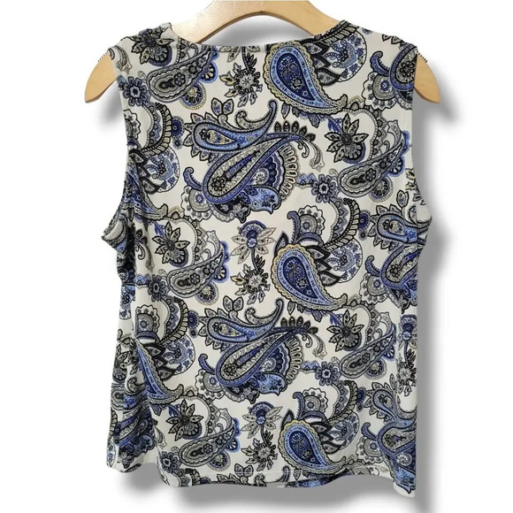 Charter Club women's bandanna print sleeveless draped neckline Blouse  - xl - Picture 2 of 6